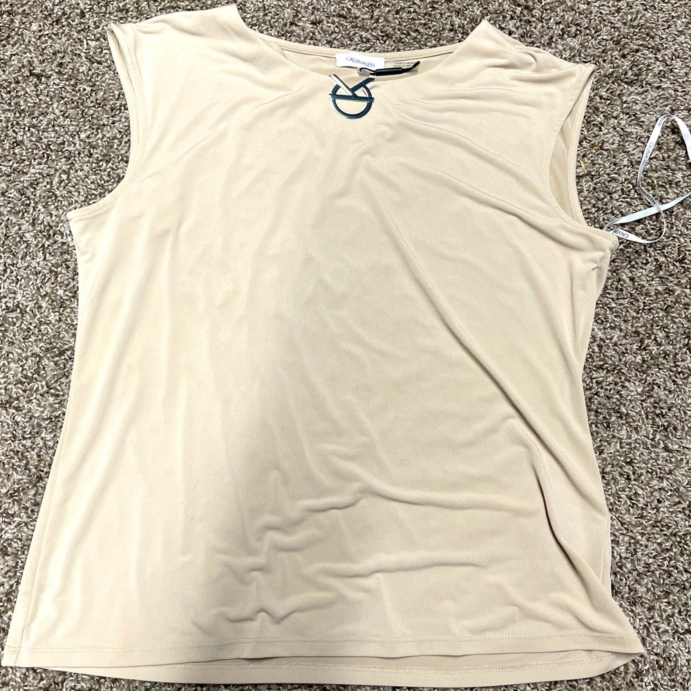 CK tan sleeveless shirt NWOT